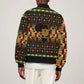 Kwanzaa Festival Bomber Jacket with Kinara Candles and African Pattern