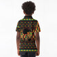 Kwanzaa Festival Kid Polo Shirt with Kinara Candles and African Pattern