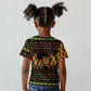 Kwanzaa Festival Kid T shirt with Kinara Candles and African Pattern
