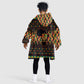 Kwanzaa Festival KId Wearable Blanket Hoodie with Kinara Candles and African Pattern