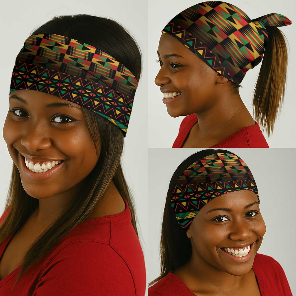 Kwanzaa Festival Neck Gaiter with Kinara Candles and African Pattern - African Pride