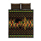 Kwanzaa Festival Quilt Bed Set with Kinara Candles and African Pattern