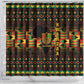 Kwanzaa Festival Shower Curtain with Kinara Candles and African Pattern