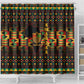 Kwanzaa Festival Shower Curtain with Kinara Candles and African Pattern