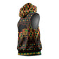 Kwanzaa Festival Sleeveless Hoodie with Kinara Candles and African Pattern - African Pride