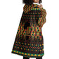 Kwanzaa Festival Wearable Blanket Hoodie with Kinara Candles and African Pattern