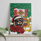 Morocco Christmas Canvas Wall Art Santa Lion With Rose Xmas Vibe