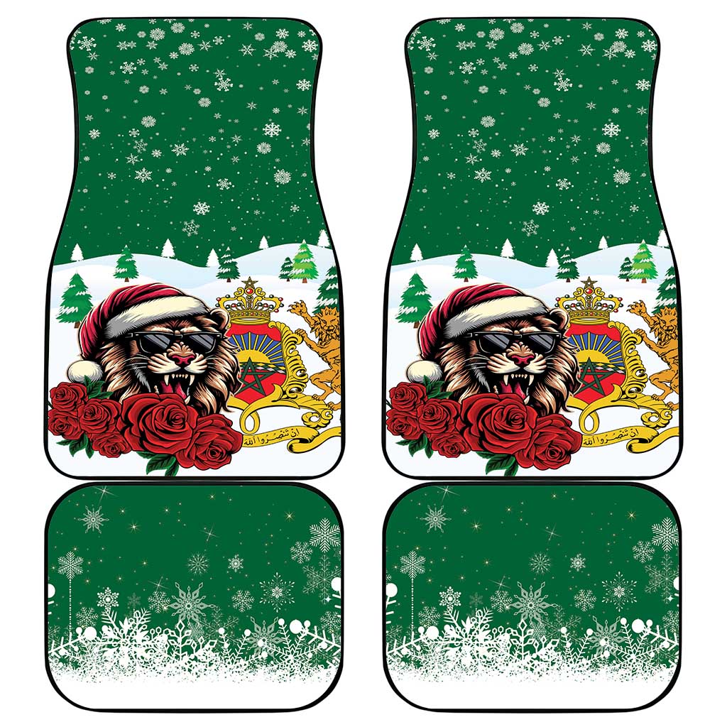 Morocco Christmas Car Mats Santa Lion With Rose Xmas Vibe