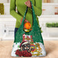 Morocco Christmas Grocery Bag Santa Lion With Rose Xmas Vibe