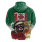Morocco Christmas Hoodie Santa Lion With Rose Xmas Vibe