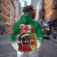 Morocco Christmas Hoodie Santa Lion With Rose Xmas Vibe