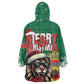 Morocco Christmas Kid Wearable Blanket Hoodie Santa Lion With Rose Xmas Vibe
