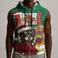 Morocco Christmas Sleeveless Zip Hoodie Santa Lion With Rose Xmas Vibe - African Pride