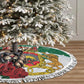 Morocco Christmas Tree Skirt Santa Lion With Rose Xmas Vibe