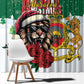 Morocco Christmas Window Curtain Santa Lion With Rose Xmas Vibe