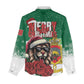 Morocco Christmas Women Casual Shirt Santa Lion With Rose Xmas Vibe LT01