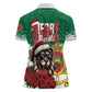 Morocco Christmas Women Polo Shirt Santa Lion With Rose Xmas Vibe