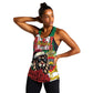 Morocco Christmas Women Racerback Tank Santa Lion With Rose Xmas Vibe