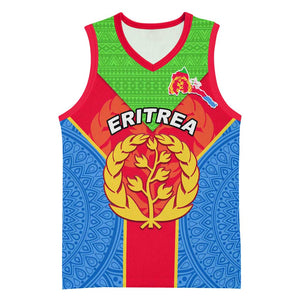 Custom Eritrea Basketball Jersey with Eritrean Emblem Flag and African Pattern Design - African Pride