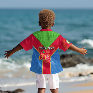 Custom Eritrea Kid Hawaiian Shirt with Eritrean Emblem Flag and African Pattern Design