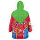 Custom Eritrea Kid Wearable Blanket Hoodie with Eritrean Emblem Flag and African Pattern Design LT01
