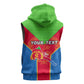Custom Eritrea Sleeveless Zip Hoodie with Eritrean Emblem Flag and African Pattern Design - African Pride