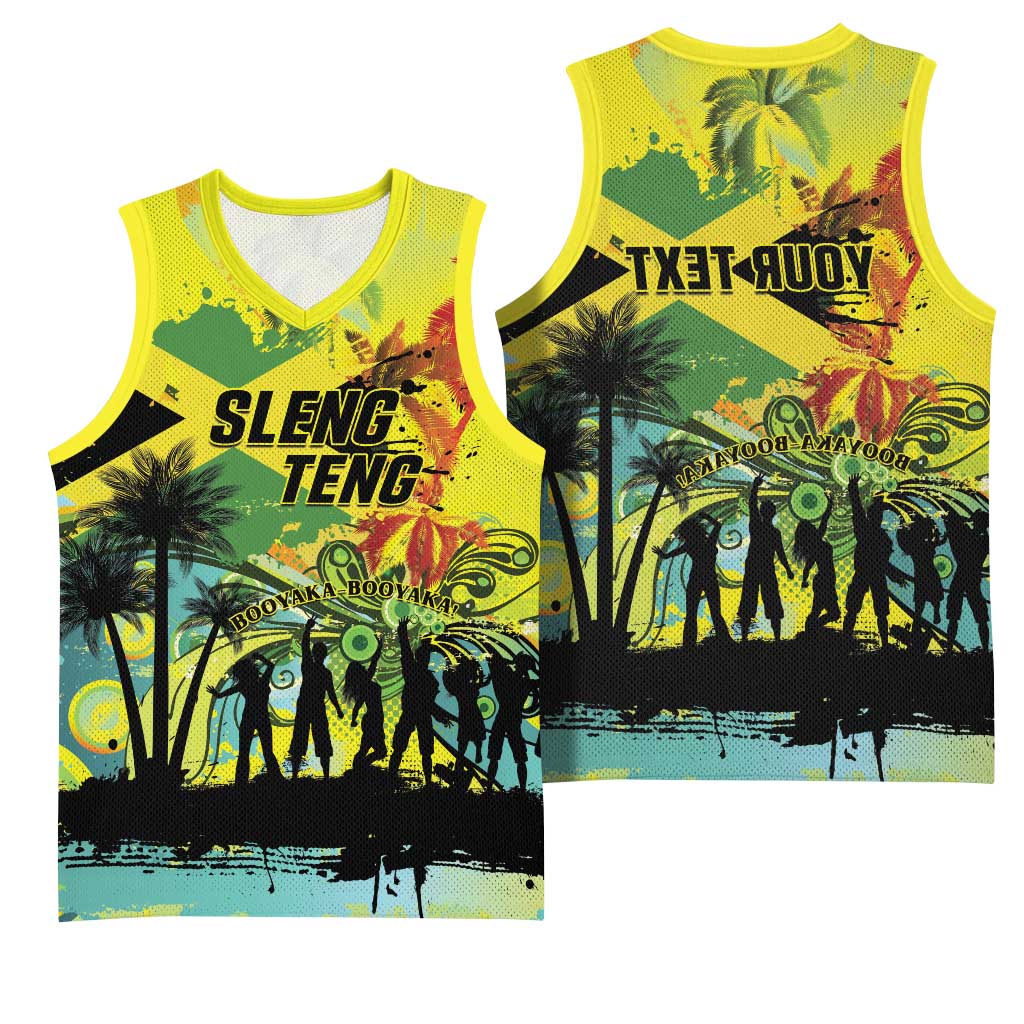 Personalized Jamaica Sleng Teng Riddim Basketball Jersey Booyaka Booyaka - African Pride