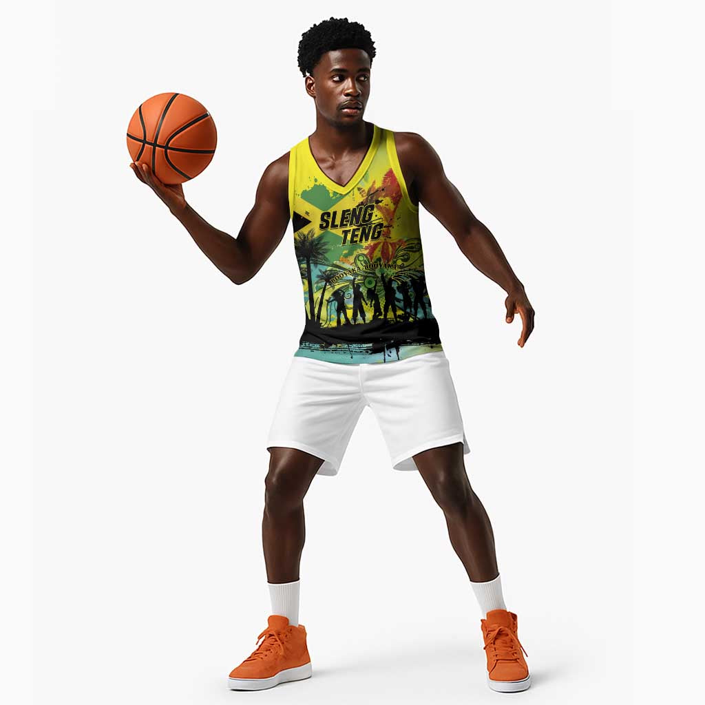 Personalized Jamaica Sleng Teng Riddim Basketball Jersey Booyaka Booyaka - African Pride