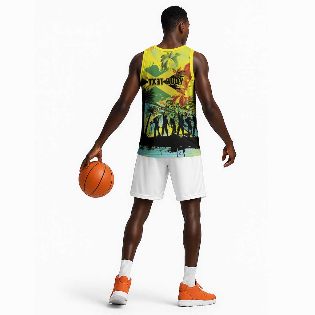 Personalized Jamaica Sleng Teng Riddim Basketball Jersey Booyaka Booyaka - African Pride