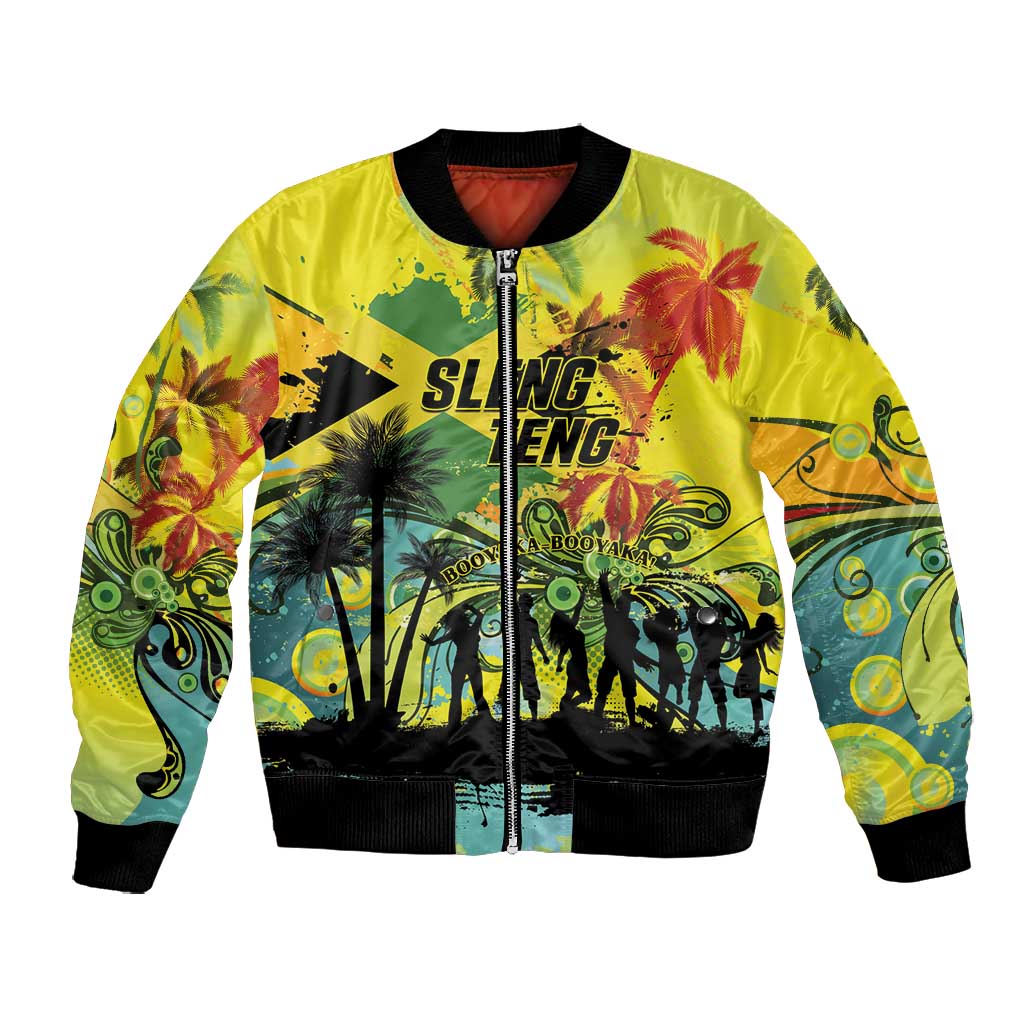 Personalized Jamaica Sleng Teng Riddim Bomber Jacket Booyaka Booyaka - African Pride