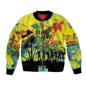 Personalized Jamaica Sleng Teng Riddim Bomber Jacket Booyaka Booyaka - African Pride