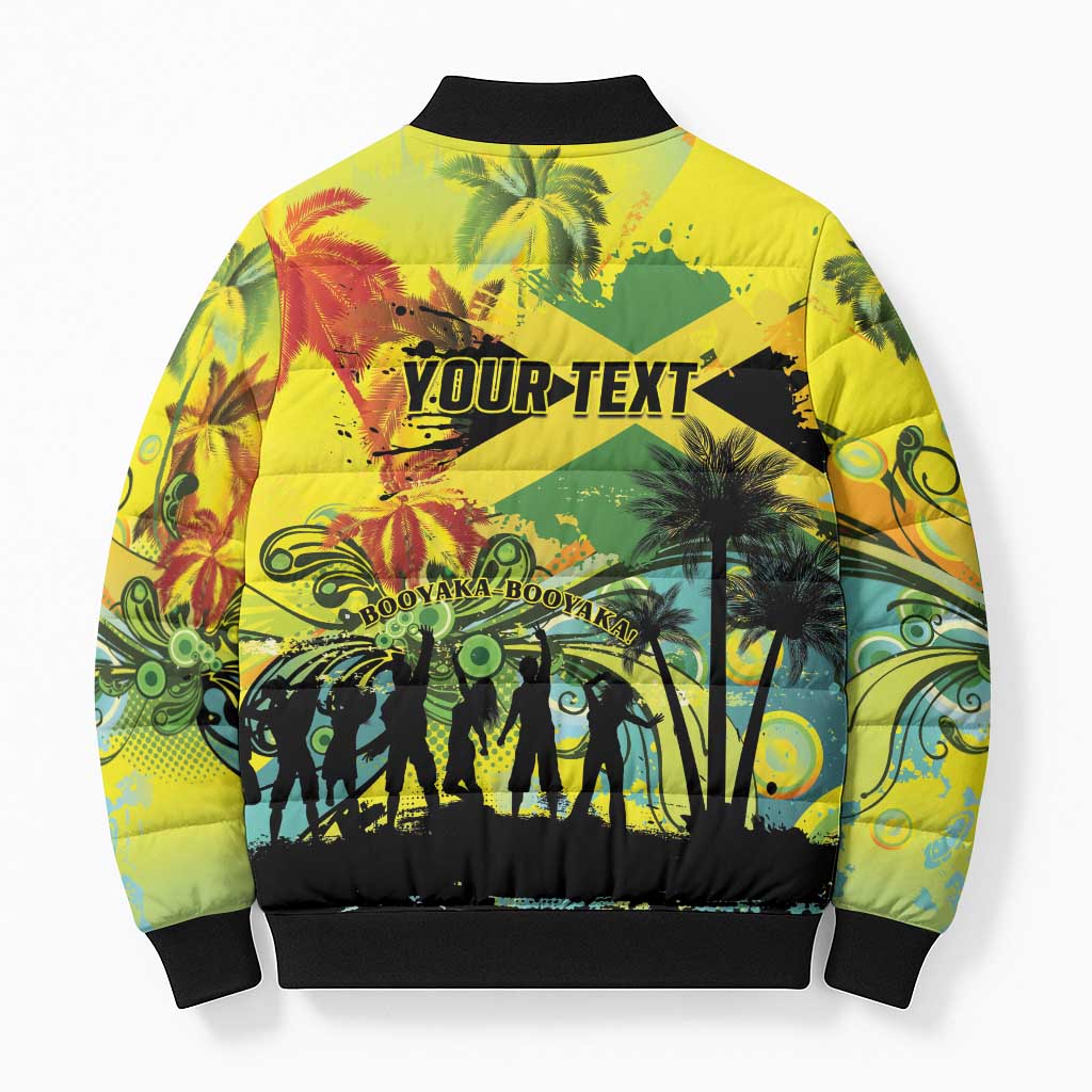 Personalized Jamaica Sleng Teng Riddim Bomber Puffer Jacket Booyaka Booyaka