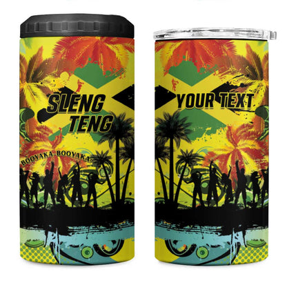Personalized Jamaica Sleng Teng Riddim 4 in 1 Can Cooler Tumbler Booyaka Booyaka - African Pride