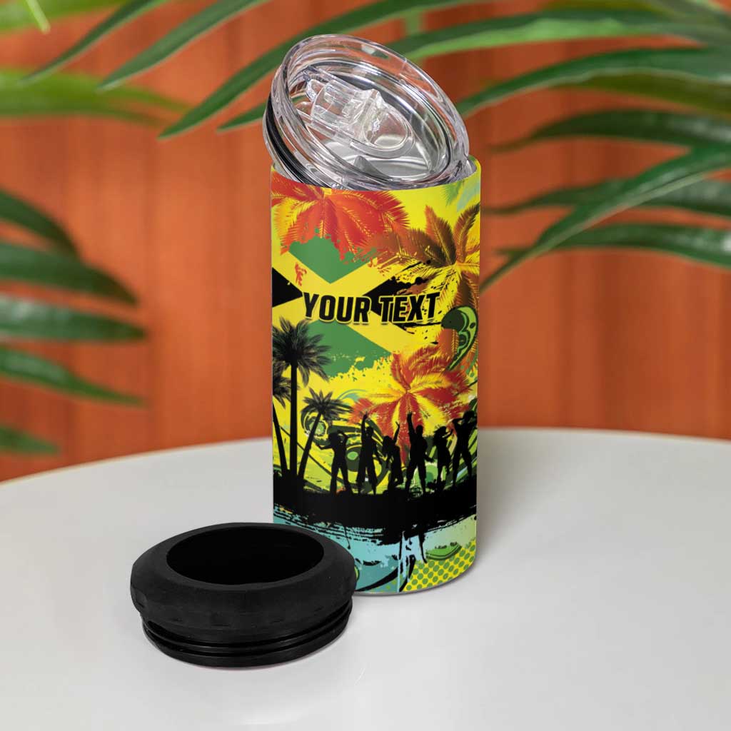 Personalized Jamaica Sleng Teng Riddim 4 in 1 Can Cooler Tumbler Booyaka Booyaka - African Pride