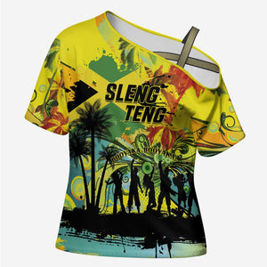 Personalized Jamaica Sleng Teng Riddim Cross Shoulder Shirt Booyaka Booyaka