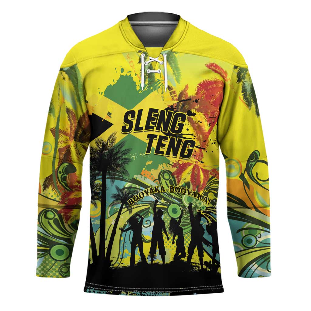 Personalized Jamaica Sleng Teng Riddim Hockey Jersey Booyaka Booyaka