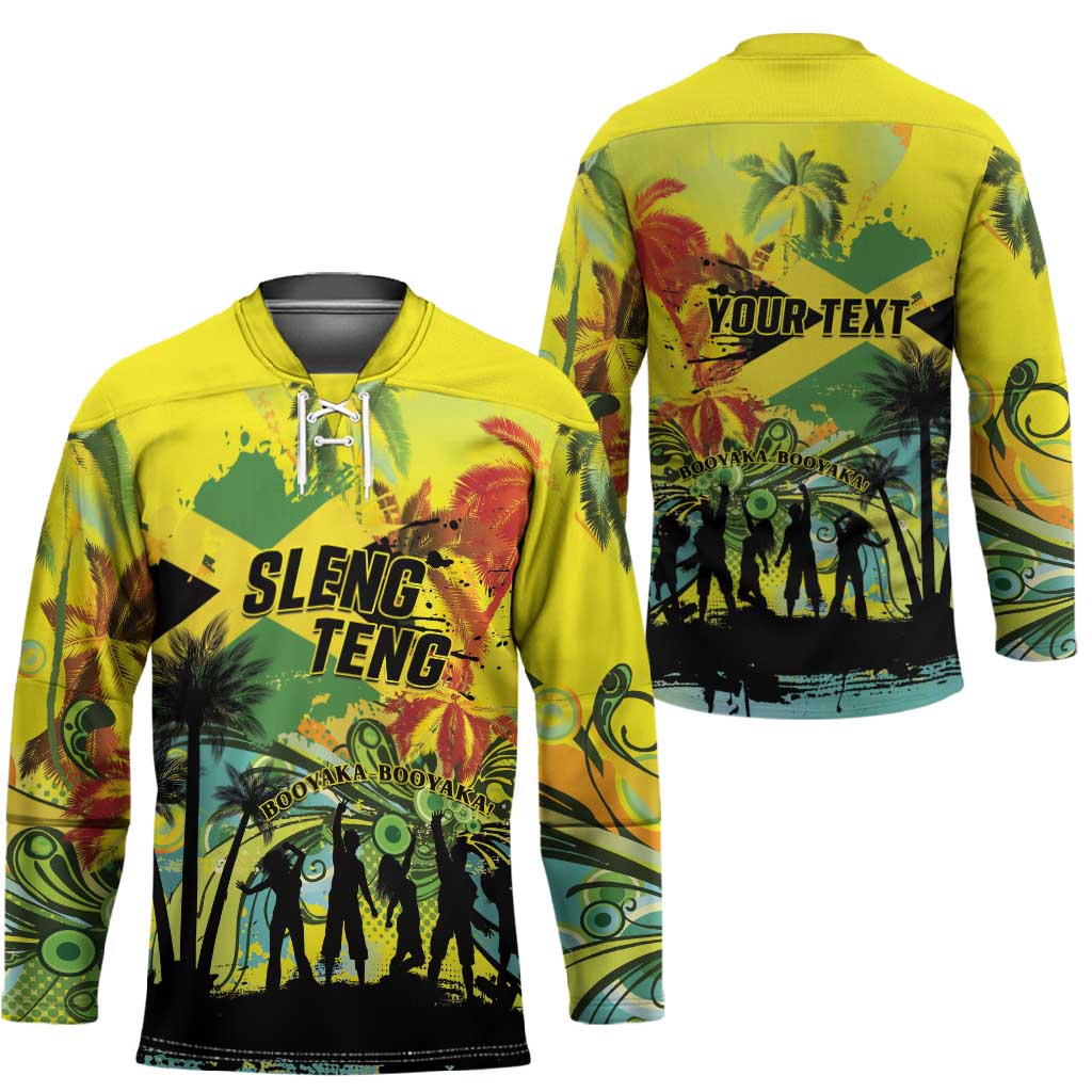 Personalized Jamaica Sleng Teng Riddim Hockey Jersey Booyaka Booyaka
