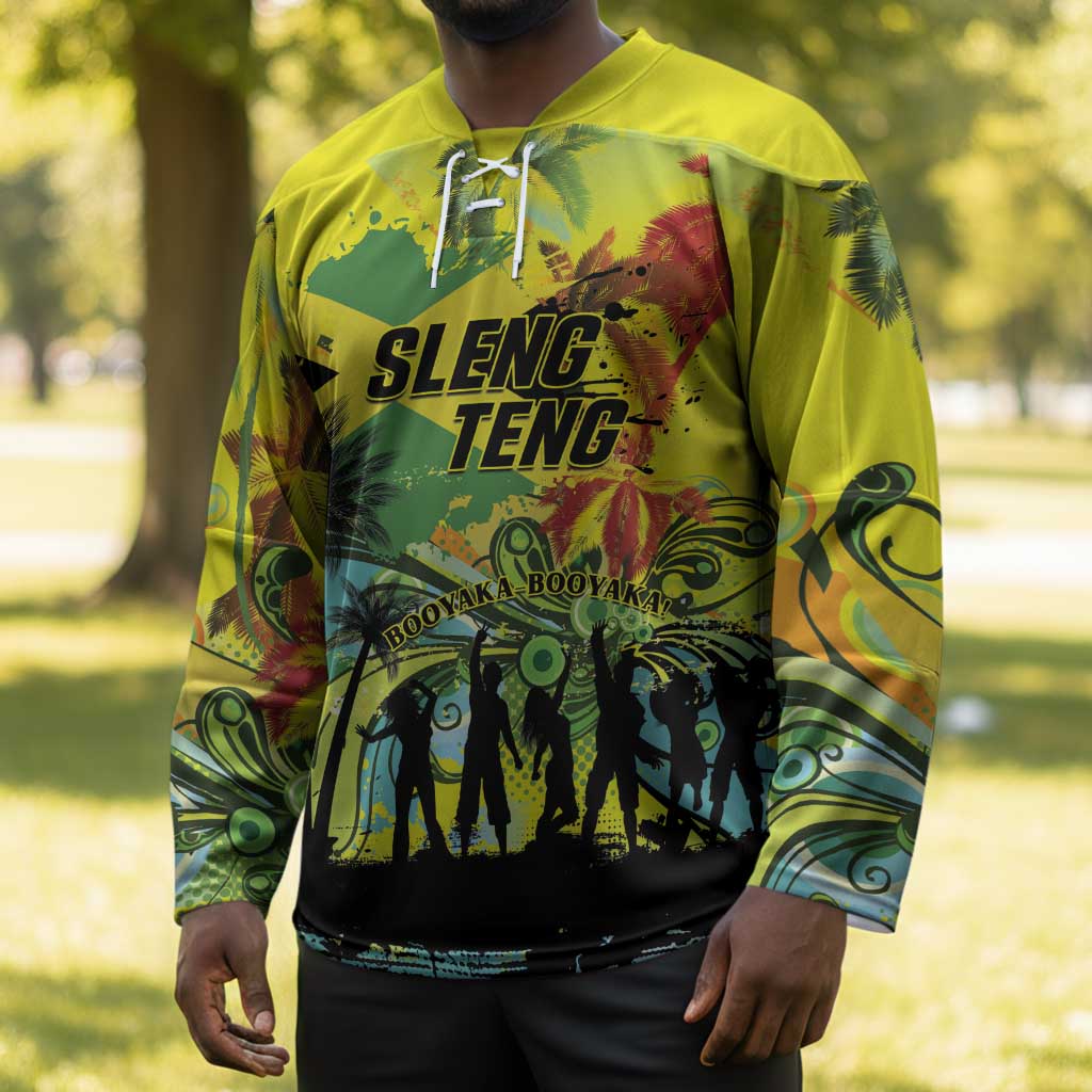 Personalized Jamaica Sleng Teng Riddim Hockey Jersey Booyaka Booyaka