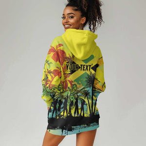 Personalized Jamaica Sleng Teng Riddim Hoodie Dress Booyaka Booyaka - African Pride