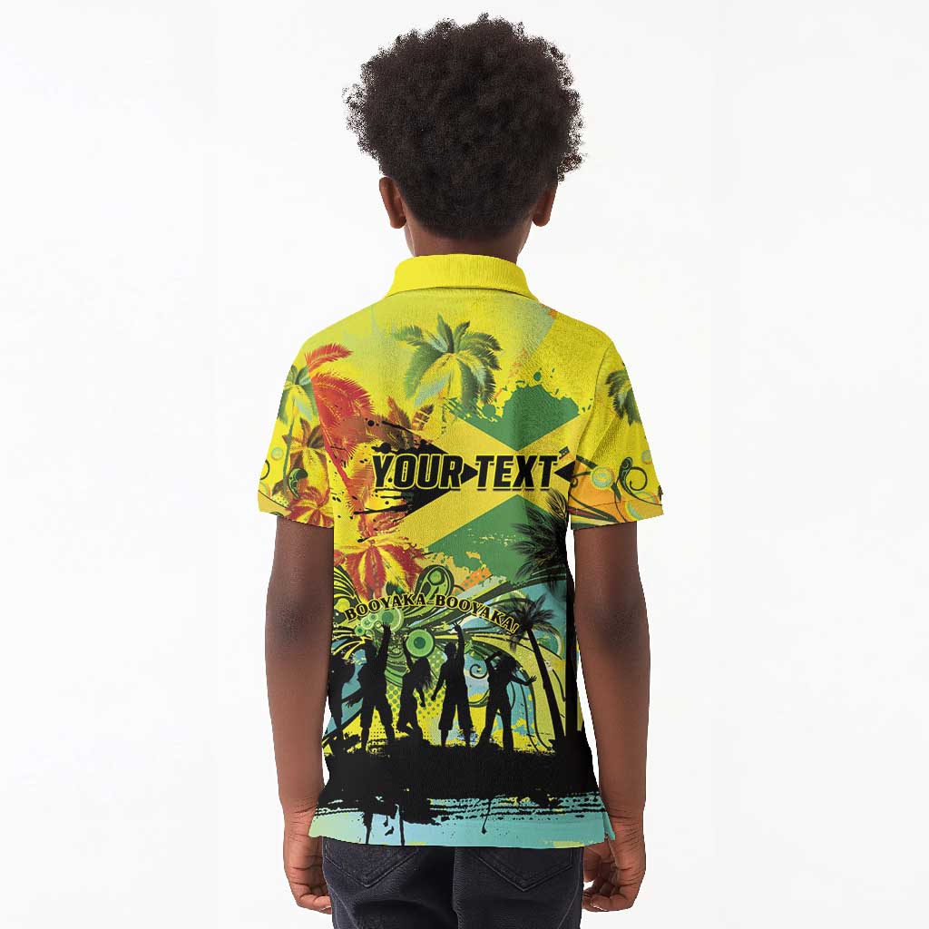 Personalized Jamaica Sleng Teng Riddim Kid Polo Shirt Booyaka Booyaka - African Pride
