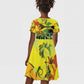 Personalized Jamaica Sleng Teng Riddim Kid Short Sleeve Dress Booyaka Booyaka - African Pride