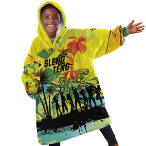 Personalized Jamaica Sleng Teng Riddim Kid Wearable Blanket Hoodie Booyaka Booyaka - African Pride