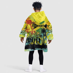 Personalized Jamaica Sleng Teng Riddim Kid Wearable Blanket Hoodie Booyaka Booyaka - African Pride