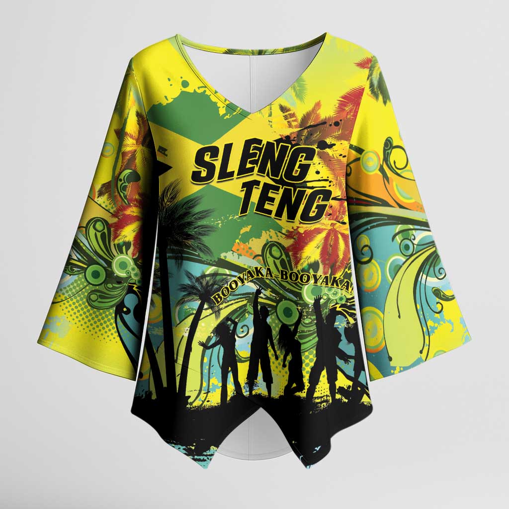 Personalized Jamaica Sleng Teng Riddim Kimono Sleeve Blouse Booyaka Booyaka