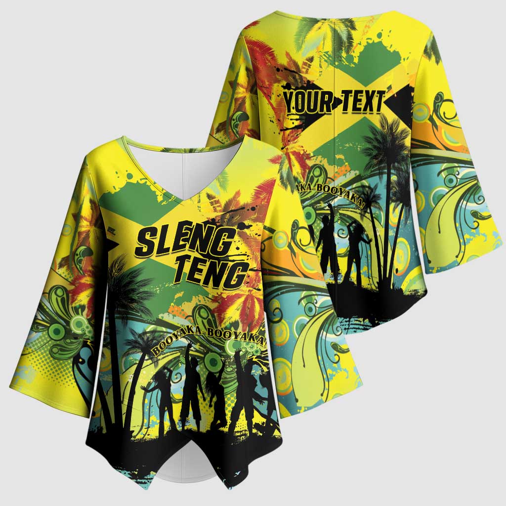 Personalized Jamaica Sleng Teng Riddim Kimono Sleeve Blouse Booyaka Booyaka