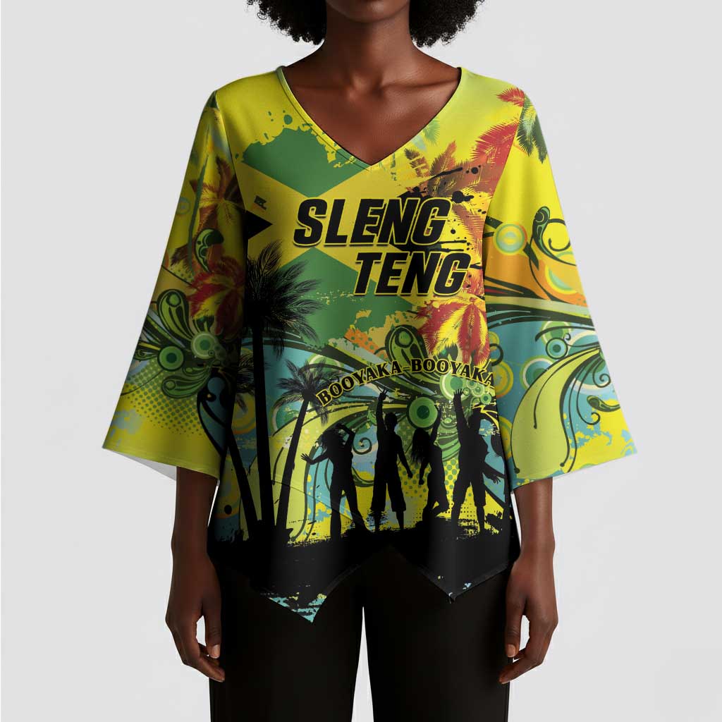 Personalized Jamaica Sleng Teng Riddim Kimono Sleeve Blouse Booyaka Booyaka