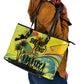 Jamaica Sleng Teng Riddim Leather Tote Bag Booyaka Booyaka - African Pride