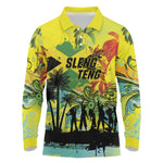 Personalized Jamaica Sleng Teng Riddim Long Sleeve Polo Shirt Booyaka Booyaka - African Pride