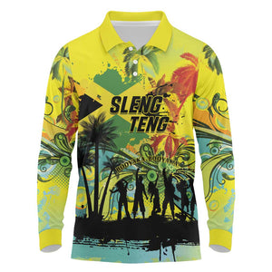 Personalized Jamaica Sleng Teng Riddim Long Sleeve Polo Shirt Booyaka Booyaka - African Pride