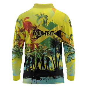 Personalized Jamaica Sleng Teng Riddim Long Sleeve Polo Shirt Booyaka Booyaka - African Pride